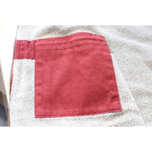 Duluth Trading Canvas Vest Mens Med Full Zip Sherpa Lined Heavy Workwear Pockets - Picture 6 of 10